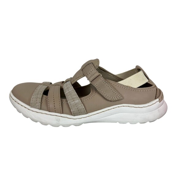 Clarks Collection Teagan Step Sneakers Women's 10 Sand Leather Fisherman Sandals - Picture 5 of 11